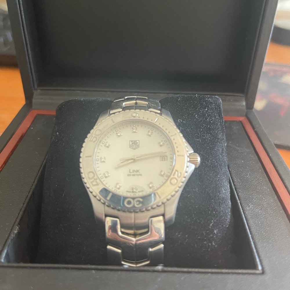 Tag Heuer Link Mens Mother of Pearl and Diamond watch